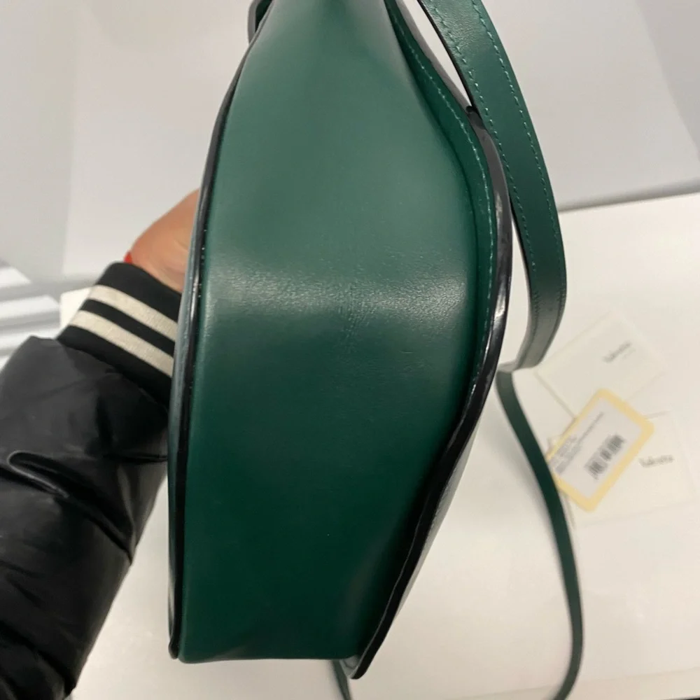 NWT VALEXTRA green LEATHER TWIST CROSSBODY handbag bag - Picture 5 of 14